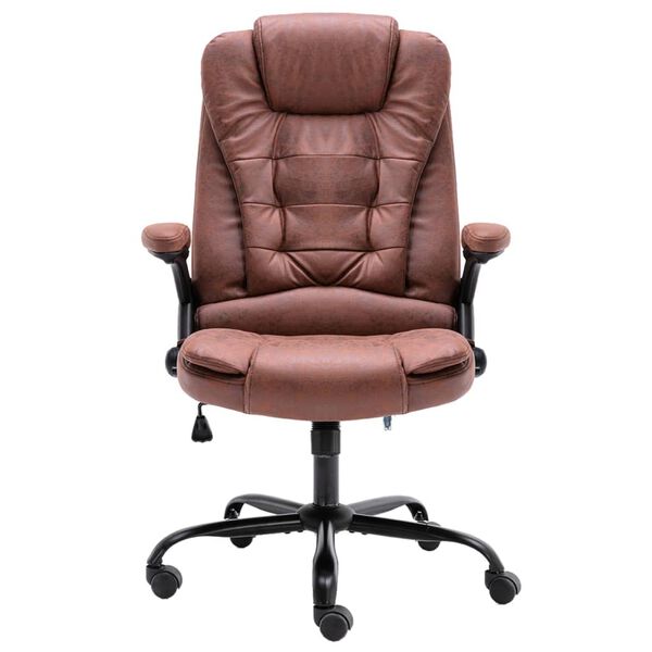 vidaXL Pisarni&scaron;ki stol svetlo rjavo umetno semi&scaron; usnje