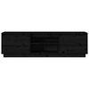 vidaXL TV omarica črna 140x35x40 cm trdna borovina