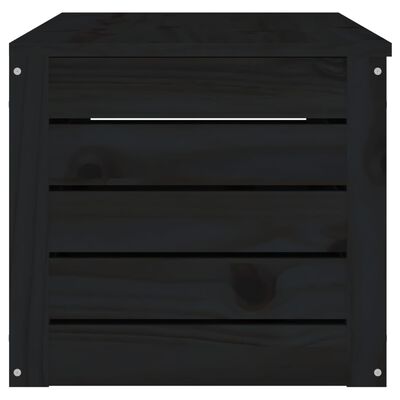 vidaXL Škatla za shranjevanje črna 109x36,5x33 cm trdna borovina