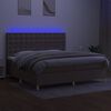 vidaXL Box spring postelja z vzmetnico LED taupe 200x200 cm blago