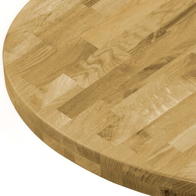 vidaXL Površina za mizo trden hrastov les okrogla 44 mm 800 mm