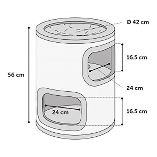 FLAMINGO Mačji praskalnik sod Enes siv S 42x42x56 cm