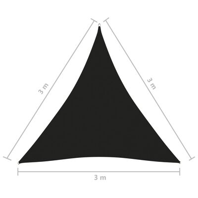 vidaXL Senčno jadro oksford blago trikotno 3x3x3 m črno