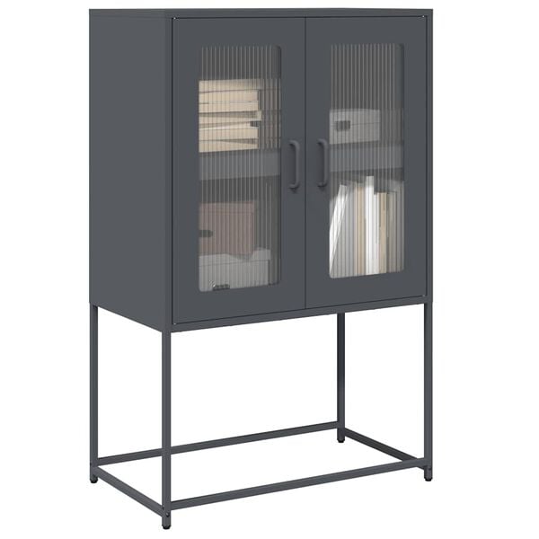 vidaXL Highboard Anthracite 68x39x107 cm Jeklo