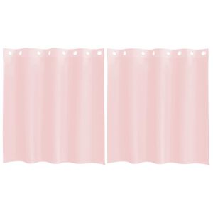 vidaXL Voile zavese z vponkami 2 kosa svetlo roza 140x140 cm