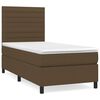 vidaXL Box spring postelja z vzmetnico temno rjav 90x190 cm blago