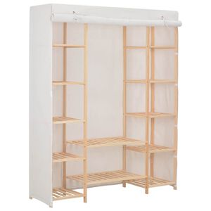 vidaXL Garderobna omara iz blaga 135x40x170 cm bela