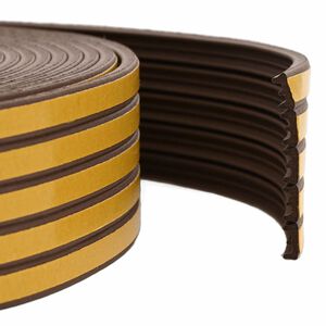 vidaXL Samolepilni tesnilni trak za okna Rjava 15 x 8 mm 12 m