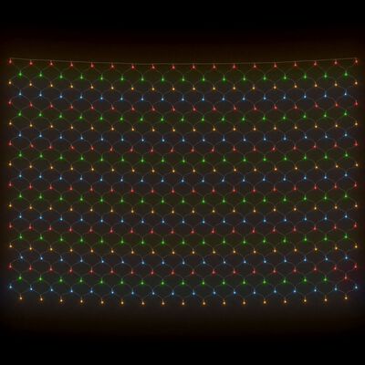vidaXL Novoletna svetlobna mreža večbarvna 3x3 m 306 LED lučk