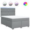 vidaXL Box spring postelja z vzmetnico svetlo siva 140x200 cm blago