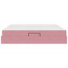 vidaXL Postelja z dodatnim prostorom za shranjevanje in vzmetnico Roza