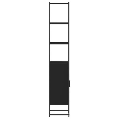 vidaXL Kopalniška omarica črna 33x33x185,5 cm inženirski les