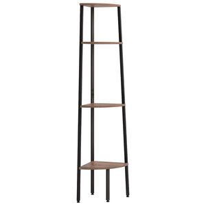 vidaXL 4-nadstropna kotna polica temno rjava in črna 45,5x31,5x150 cm