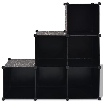 vidaXL Kockasta omarica za shranjevanje s 6 predelki črna