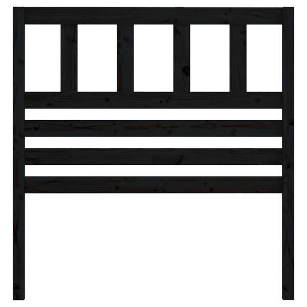 vidaXL Posteljno vzglavje črno 106x4x100 cm trdna borovina