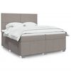 vidaXL Box spring postelja z vzmetnico taupe 200x200 cm blago