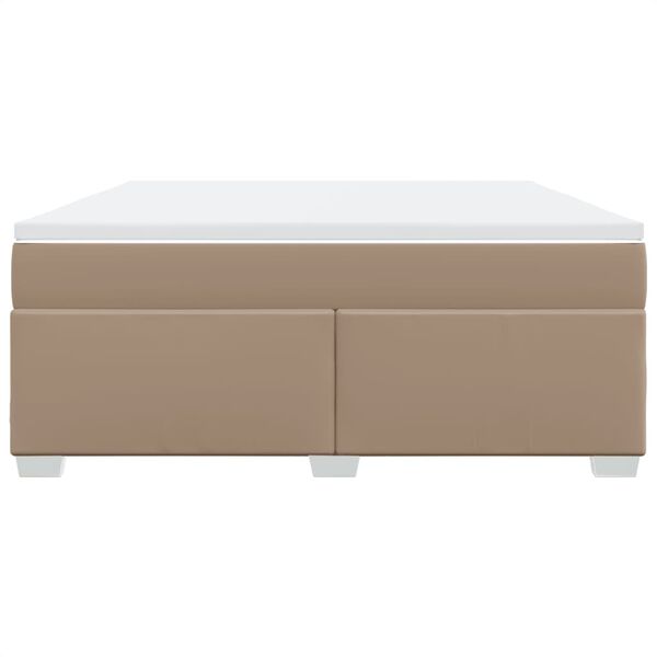 vidaXL Box spring postelja z vzmetnico kapučino 180x200cm umetno usnje