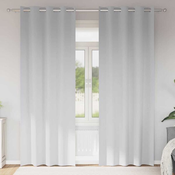 vidaXL Zavese za zatemnitev z obroči 2 pcs Bleda siva 225 x 140 cm