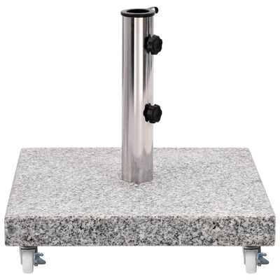 vidaXL Podstavek za senčnik granit 30 kg kvadraten siv