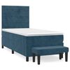vidaXL Box spring postelja z vzmetnico temno modra 100x200 cm žamet