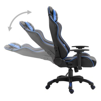 vidaXL Gaming stol modro umetno usnje