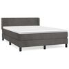 vidaXL Box spring postelja z vzmetnico temno siva 140x200 cm žamet