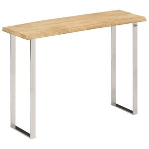 vidaXL Konzolna mizica z naravnim robom 105x33x76 cm trden mangov les