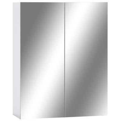 vidaXL Kopalniška omarica z ogledalom bela 60x15x75 cm MDF