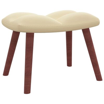 vidaXL Gugalni stol s stolčkom kremno bel žamet