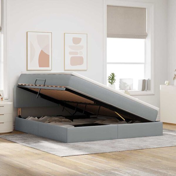 vidaXL Postelja z dodatnim prostorom za shranjevanje in vzmetnico