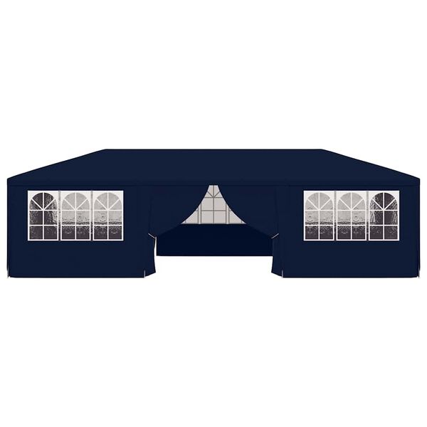 vidaXL Profesionalen vrtni šotor s stranicami 4x9 m moder 90 g/m²