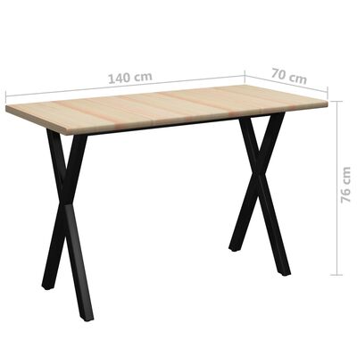 vidaXL Jedilna miza 140x70x76 cm borovina
