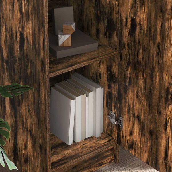 vidaXL Visoka omara Dimljeni hrast 35 x 39 x 168 cm Konstruiran les