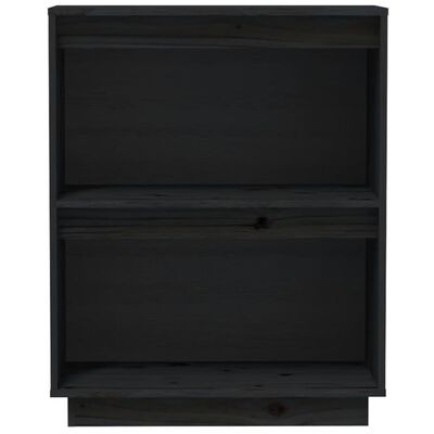 vidaXL Konzolna omarica črna 60x34x75 cm trdna borovina