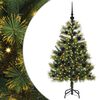 vidaXL Umjetno zložljivo božićno drevo s stožci Zelena 120 cm