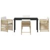 vidaXL Komplet za jedilnico v vrtu 5 pcs Bež poli ratan