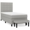 vidaXL Box spring postelja z vzmetnico svetlo siva 90x200 cm blago