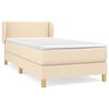 vidaXL Box spring postelja z vzmetnico krem 100x200 cm blago