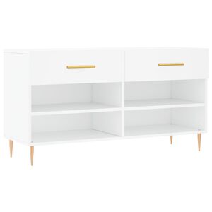 vidaXL Klop za čevlje bela 102x35x55 cm inženirski les