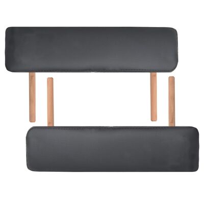 vidaXL 2-conska zložljiva masažna miza in stolček debeline 10 cm črna