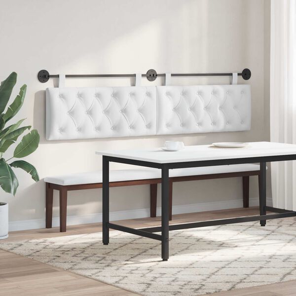 vidaXL Visoki naslon za glavo Bela 210 x 55 x 7 cm blago