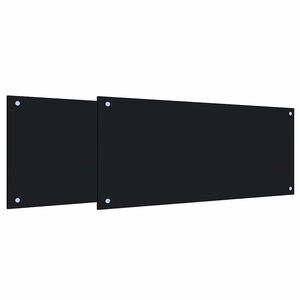 vidaXL Kuhinjski panel 2 kos Črna 90 x 40 cm kaljeno steklo