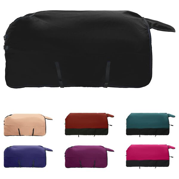 vidaXL Konjski pla&scaron;č Temno zelena in črna 85 cm Poliester