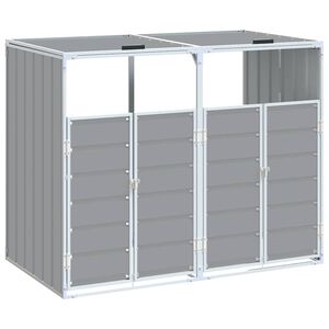 vidaXL Ko&scaron; za smeti na kolesih za dvojne ko&scaron;are siv 144x81x113cm jeklo