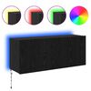 vidaXL TV stenska omara z LED lučmi Črna Orehovina 100 x 35 x 41 cm