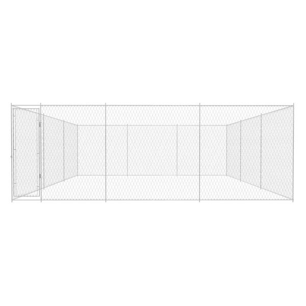 vidaXL Zunanji pasji boks pocinkano jeklo 570x570x185 cm