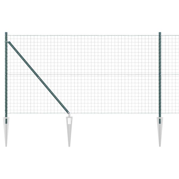 vidaXL Ograja s stebrom Zelena 1,4 x 10 m Jeklo in PVC