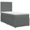 vidaXL Postelja boxspring z vzmetnico Temno siva 80 x 200 cm Blago