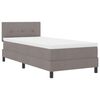 vidaXL Postelja z vzmetnico z LED trakami Taupe 90 x 200 cm blago