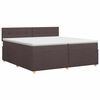 vidaXL Postelja boxspring z vzmetnico Temno rjava 200 x 200 cm Blago